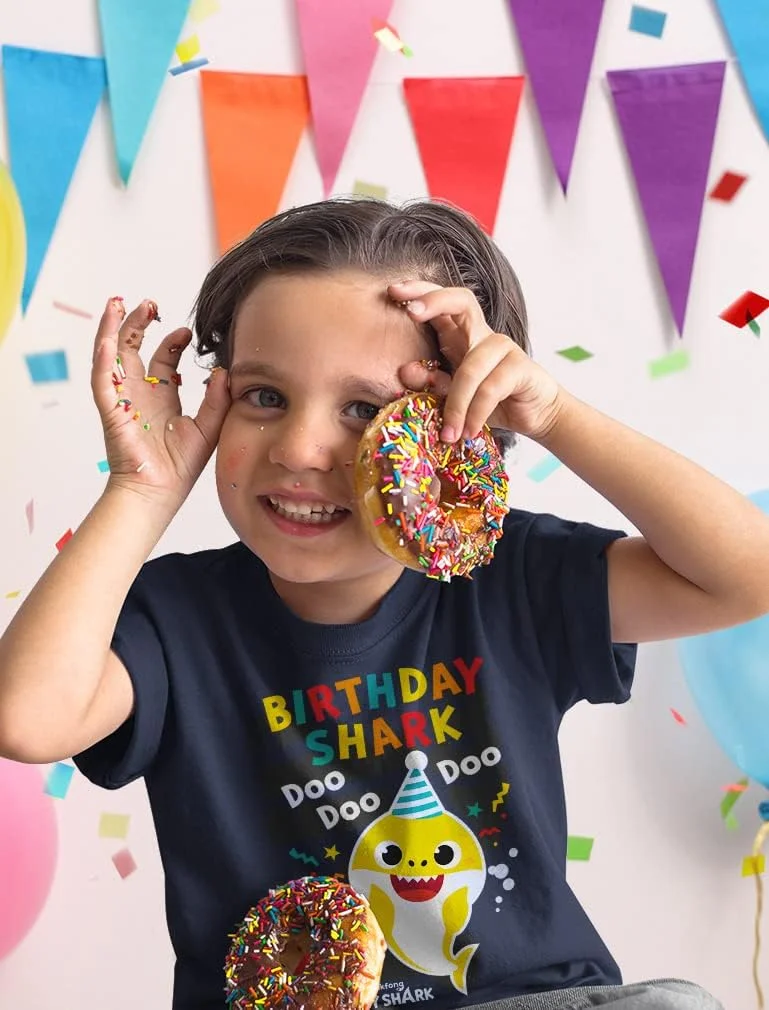 تی شرت تولد 3 سالگی طرح کوسه کودک، مناسب پسر و دختر بچه تی شرت تولد 3 سالگی طرح کوسه کودک، مناسب پسر و دختر بچه