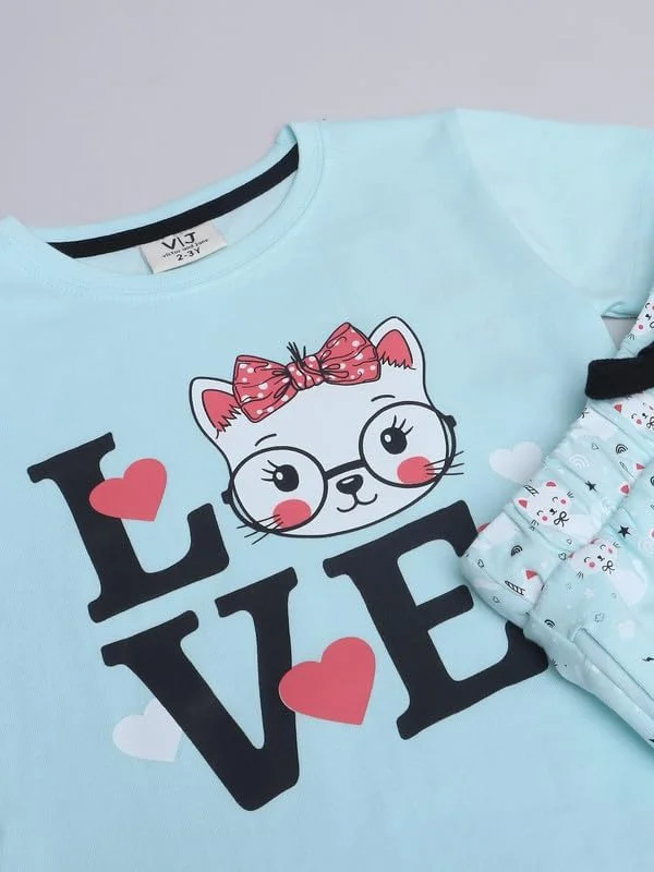 ست تیشرت و شلوارک طرحدار دخترانه بچه گانه SS24GPJST223 ست تیشرت و شلوارک طرحدار دخترانه بچه گانه SS24GPJST223