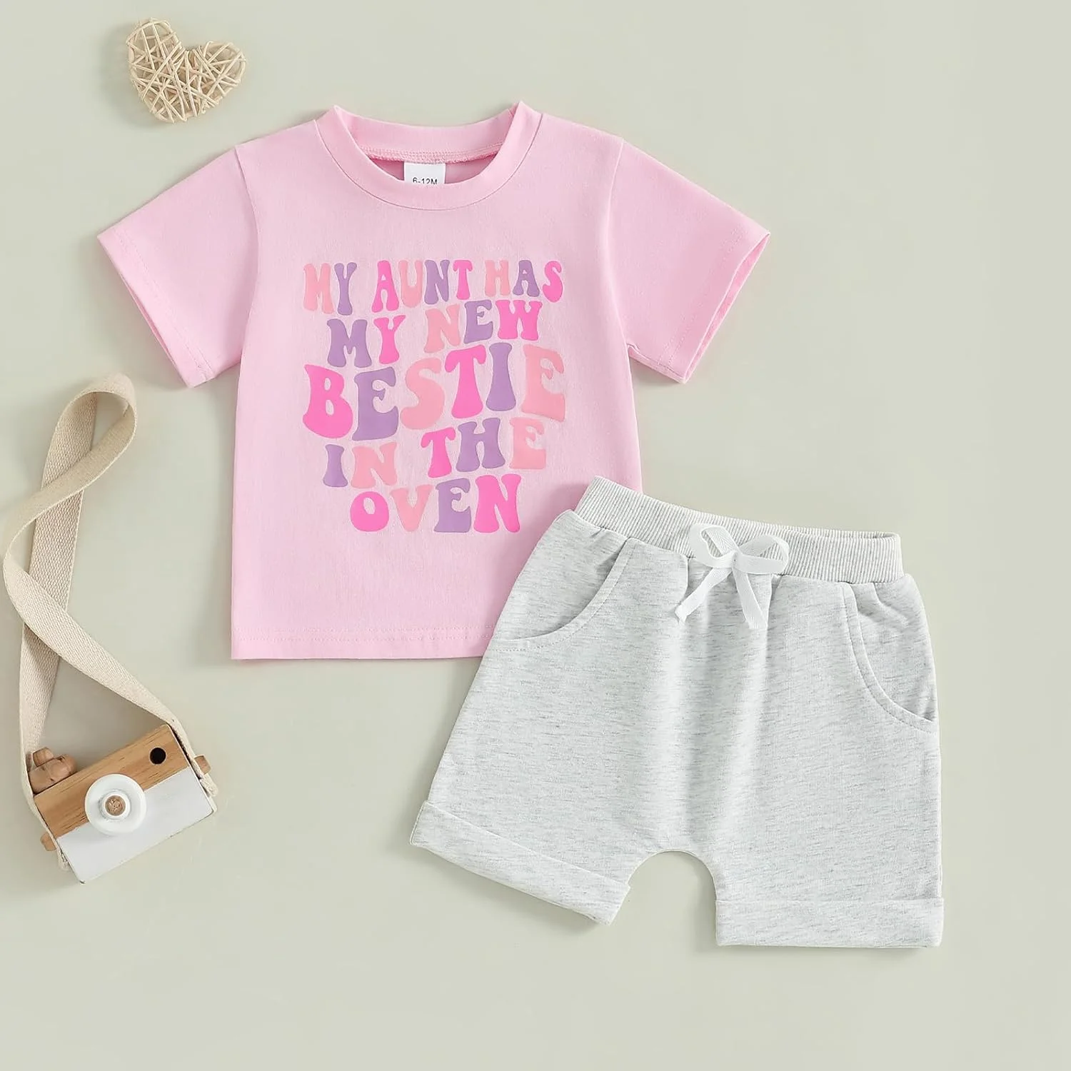 لباس تابستانی دخترانه Hekkomird، تیشرت آستین کوتاه با طرح حروف زیبا، شورت الاستیک، ست لباس تابستانی کودک نوپا لباس تابستانی دخترانه Hekkomird، تیشرت آستین کوتاه با طرح حروف زیبا، شورت الاستیک، ست لباس تابستانی کودک نوپا