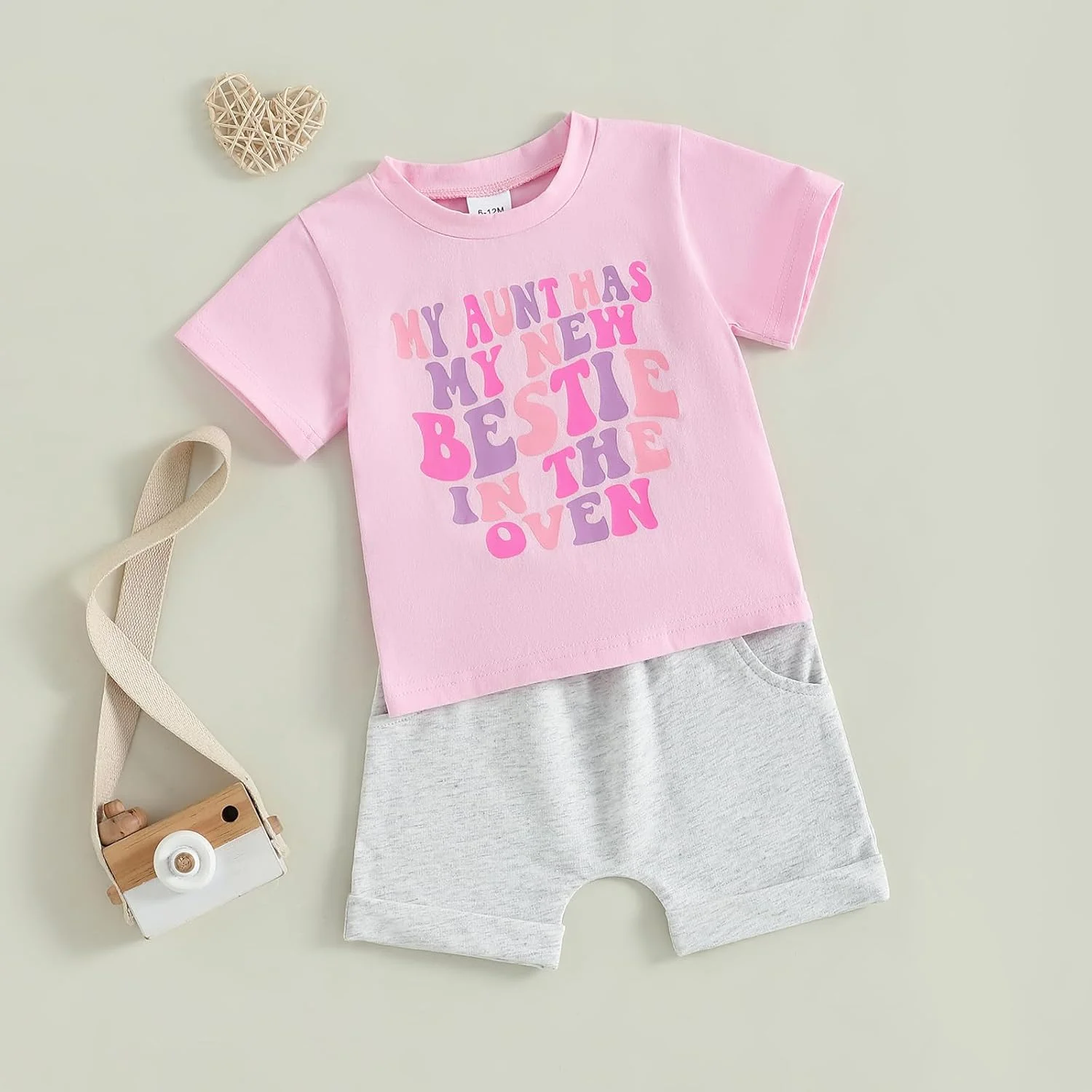 لباس تابستانی دخترانه Hekkomird، تیشرت آستین کوتاه با طرح حروف زیبا، شورت الاستیک، ست لباس تابستانی کودک نوپا لباس تابستانی دخترانه Hekkomird، تیشرت آستین کوتاه با طرح حروف زیبا، شورت الاستیک، ست لباس تابستانی کودک نوپا