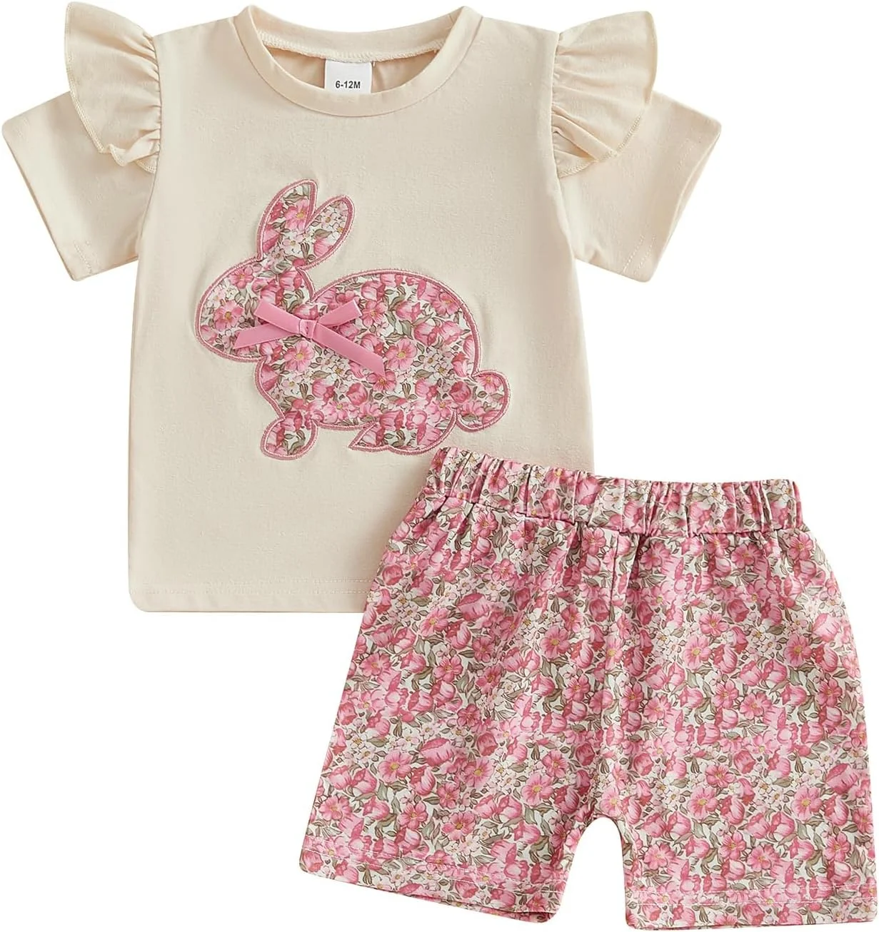 ست لباس دخترانه نوزادی BemeyourBBs طرح خرگوش، آستین کوتاه، شورت گلدار، لباس بهاری زیبا ست لباس دخترانه نوزادی BemeyourBBs طرح خرگوش، آستین کوتاه، شورت گلدار، لباس بهاری زیبا