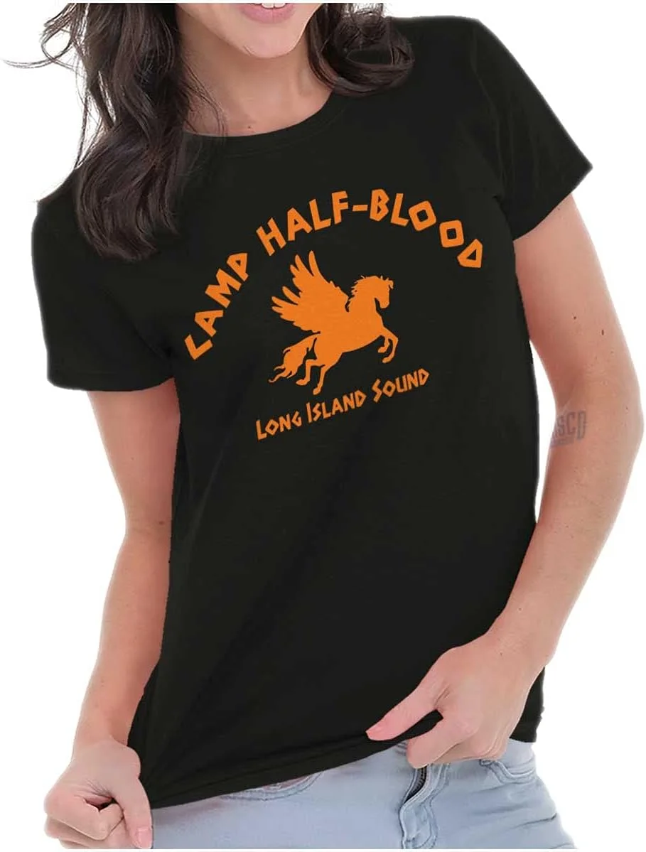 تی شرت زنانه طرح اساطیر یونانی کمپ نیمه خون