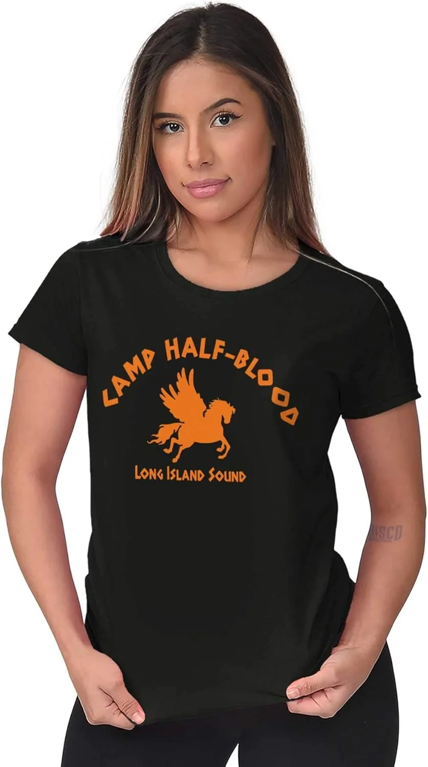 تی شرت زنانه طرح اساطیر یونانی کمپ نیمه خون