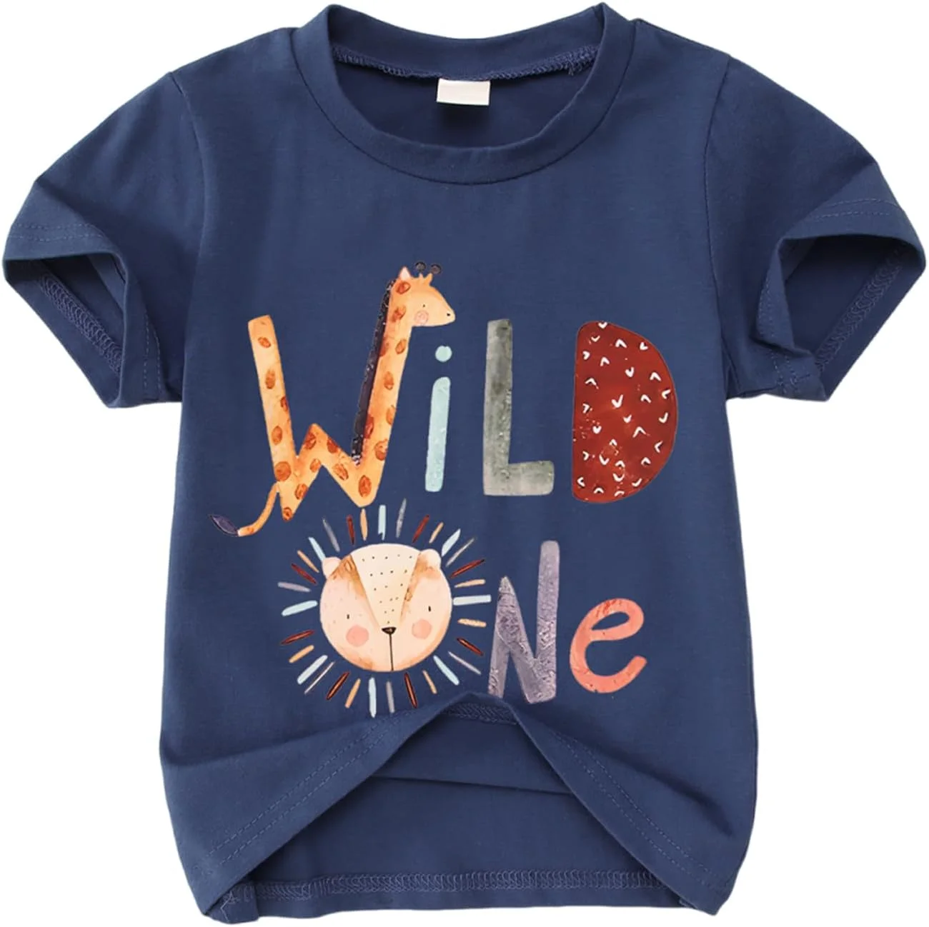 تی شرت تولد یک سالگی با طرح حیوانات وحشی برای نوزاد پسر و دختر، لباس مهمانی تولد، تیشرت آستین کوتاه زیبا