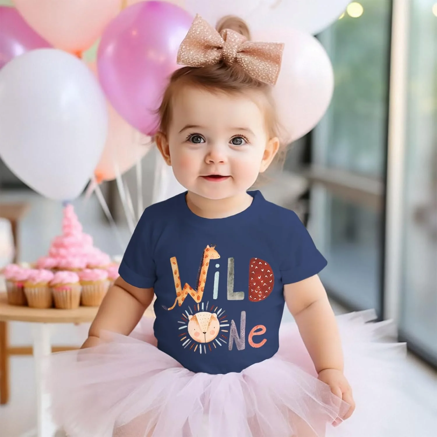 تی شرت تولد یک سالگی با طرح حیوانات وحشی برای نوزاد پسر و دختر، لباس مهمانی تولد، تیشرت آستین کوتاه زیبا