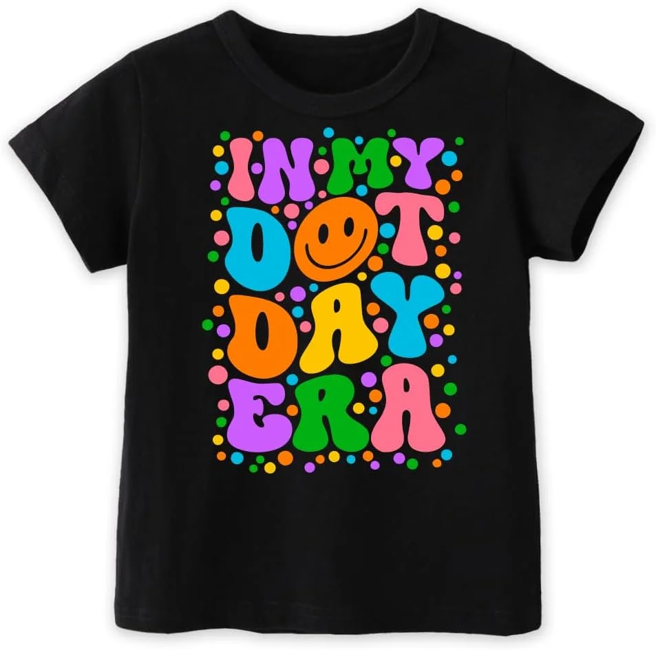 تی‌شرت آستین کوتاه طرح خال خالی روز نقطه برای کودکان و نوجوانان