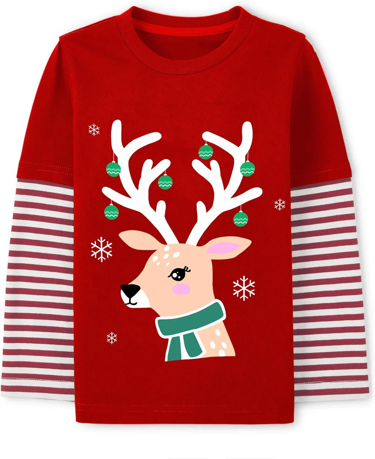 تی‌شرت آستین بلند راه راه طرح دایناسور و ماشین برای کودکان 3 تا 9 سال - مناسب هدیه