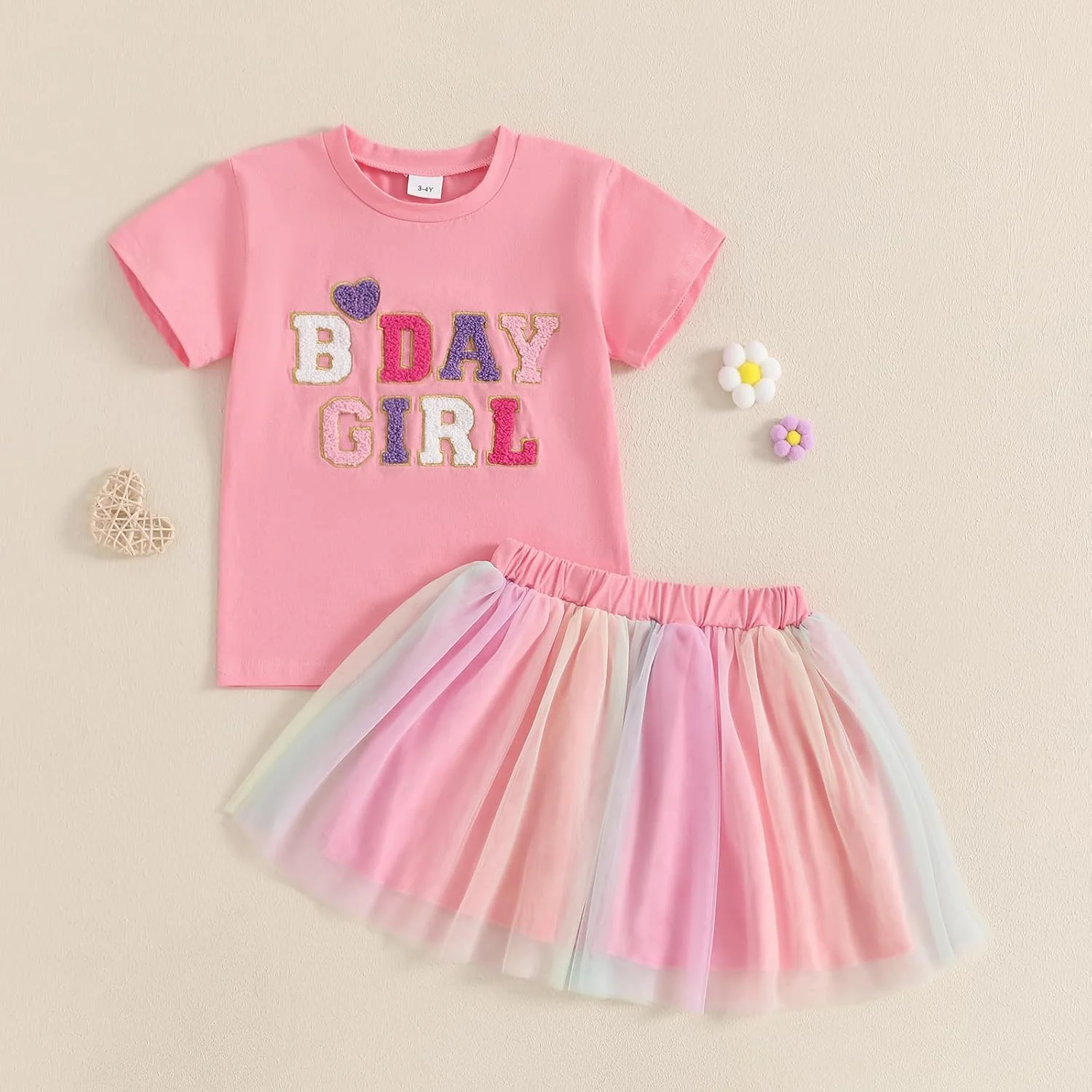 لباس تولد نوزاد دختر، تی شرت دختر تولد، دامن توری توتو، لباس تابستانی بچه گانه