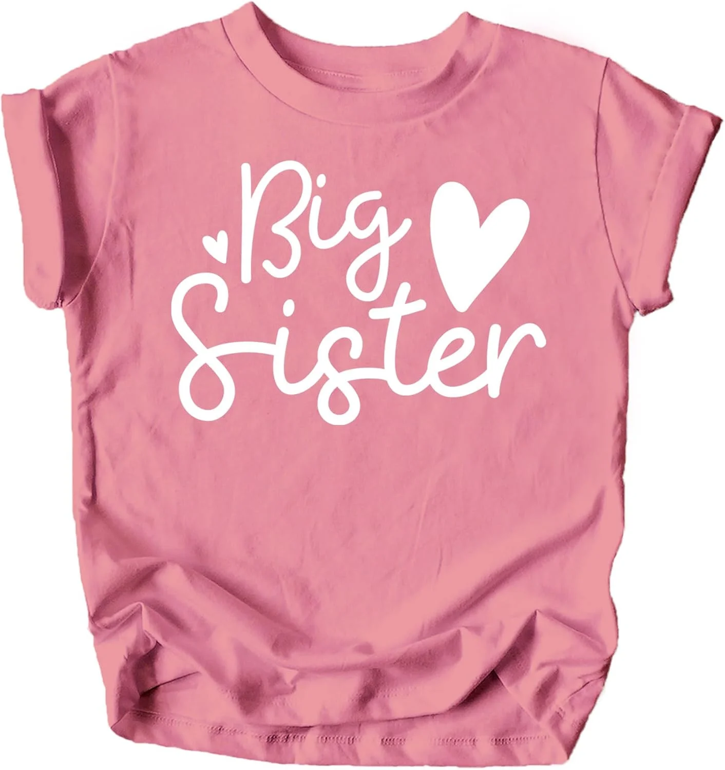 تی شرت خواهر بزرگتر با طرح قلب دست نویس Olive Loves Apple، مناسب برای نوزاد و دختر بچه ها