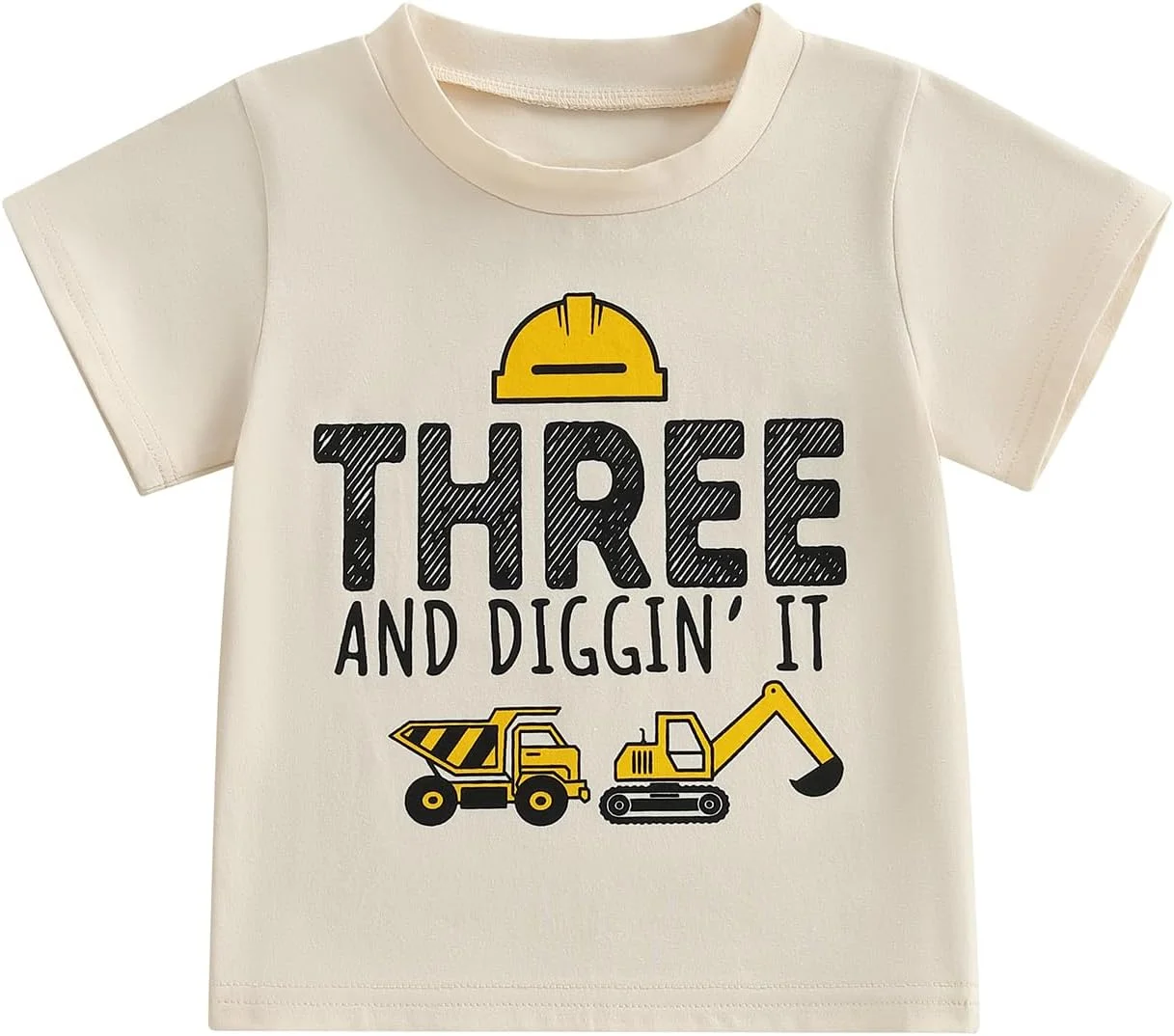 تی شرت تولد پسرانه و دخترانه با طرح بیل مکانیکی - مناسب جشن تولد 1، 2، 3، 4 و 5 سالگی