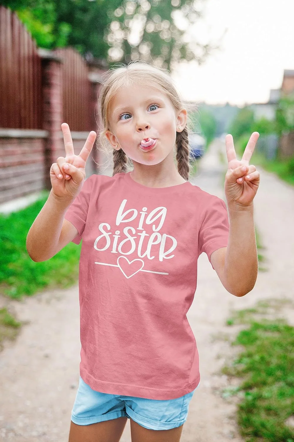 تی شرت آستین کوتاه دخترانه Olive Loves Apple با طرح قلب و یقه گرد برای دختران نوپا