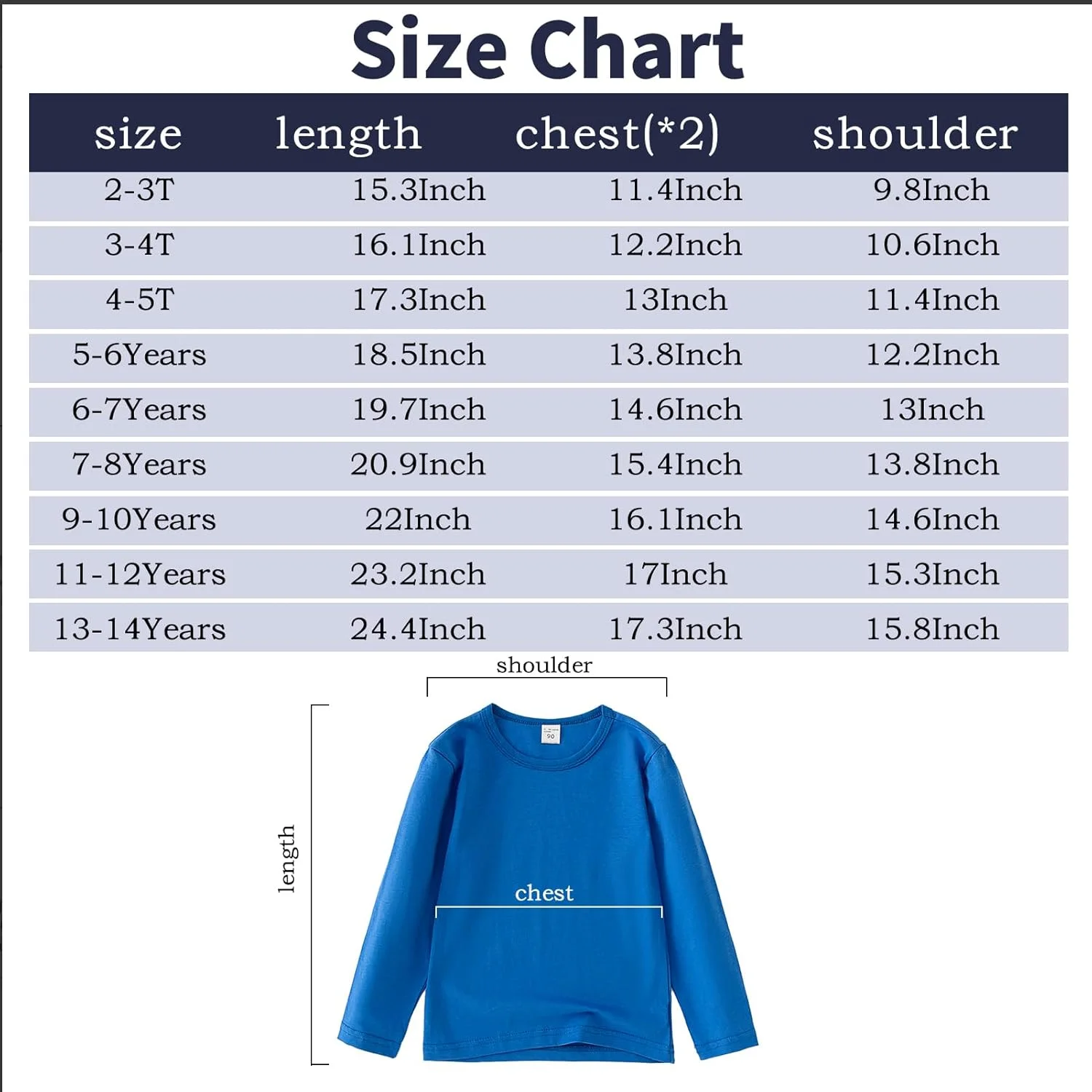 تی شرت آستین بلند نخی 5 عددی برای پسران و دختران، یقه گرد، تی شرت های پایه ای، تاپ های بچه گانه برای کودکان نوپا (سن 2-14 سال)
