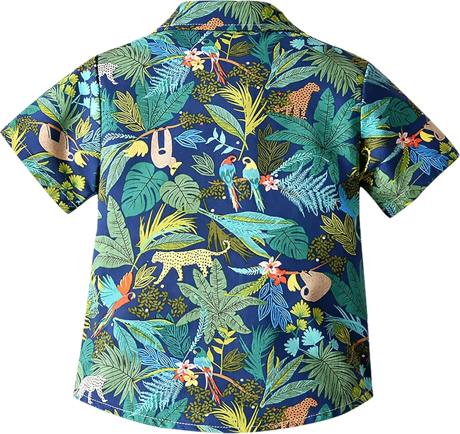 پیراهن هاوایی پسرانه آستین کوتاه دکمه دار طرح دار مناسب کودکان 1 تا 7 سال