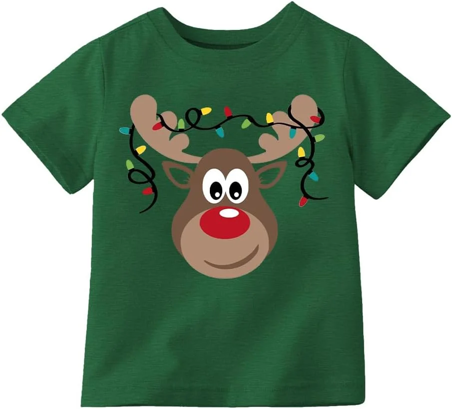 تی‌شرت‌های کریسمس بچگانه برای پسران و دختران نوپا، تی‌شرت آستین کوتاه طرح درخت کریسمس