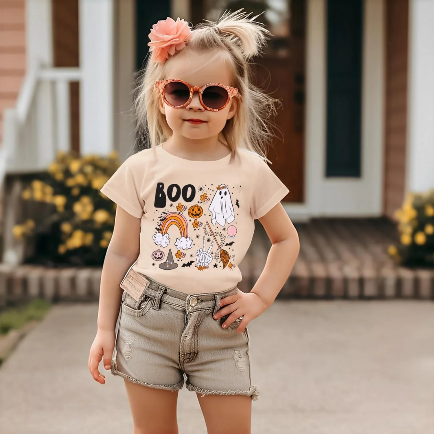 بوتیکوم تیشرت گرافیکی بچه گانه با طرح شبح و کدو تنبل آستین کوتاه بوتیکوم تیشرت گرافیکی بچه گانه با طرح شبح و کدو تنبل آستین کوتاه