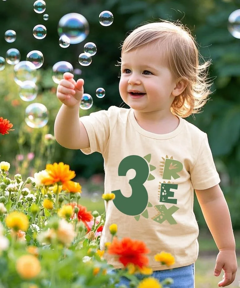 تی شرت آستین کوتاه طرح تولد سه سالگی برای پسران و دختران تی شرت آستین کوتاه طرح تولد سه سالگی برای پسران و دختران