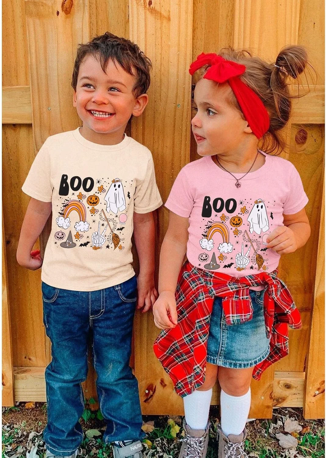 بوتیکوم تیشرت گرافیکی بچه گانه با طرح شبح و کدو تنبل آستین کوتاه بوتیکوم تیشرت گرافیکی بچه گانه با طرح شبح و کدو تنبل آستین کوتاه