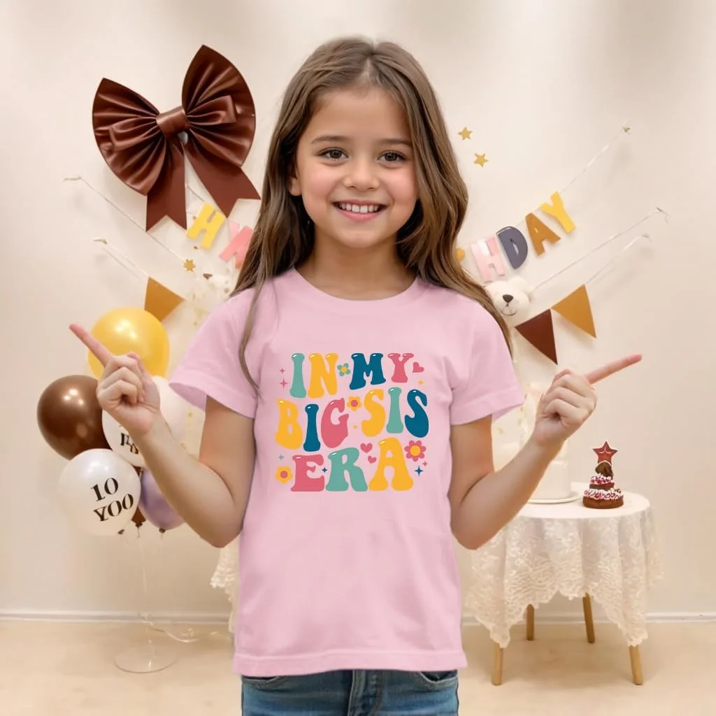تی شرت خواهر بزرگ برای کودکان با طرح گرافیکی "دوران خواهر بزرگ من"، تی شرت باحال باشگاه خواهر بزرگ، اعلامیه برای لباس های دخترانه تی شرت خواهر بزرگ برای کودکان با طرح گرافیکی "دوران خواهر بزرگ من"، تی شرت باحال باشگاه خواهر بزرگ، اعلامیه برای لباس های دخترانه