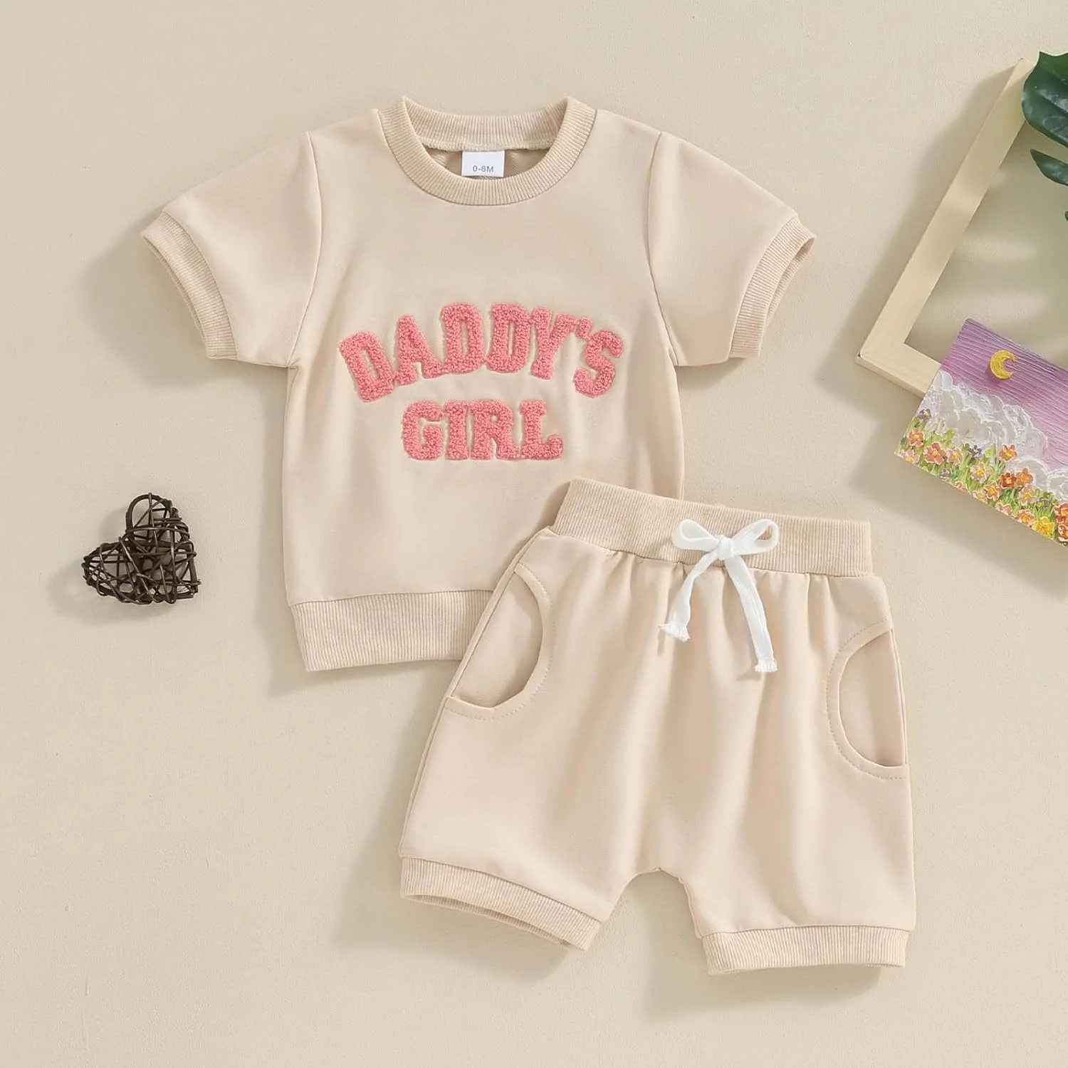 YINGISFITM لباس تابستانی نوزادی دخترانه، تی شرت آستین کوتاه و ست شلوارک، لباس های غیر رسمی و زیبا
