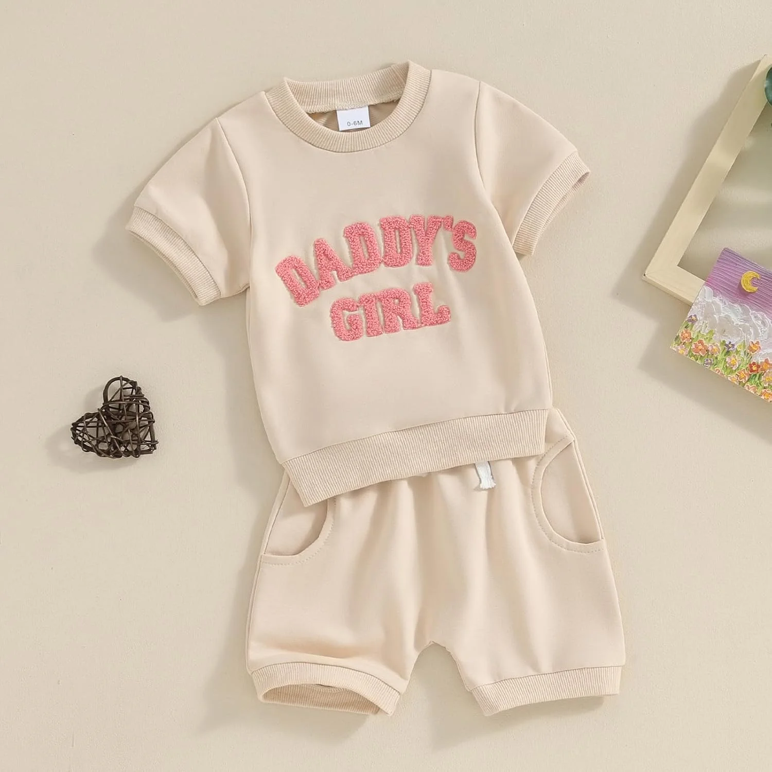 YINGISFITM لباس تابستانی نوزادی دخترانه، تی شرت آستین کوتاه و ست شلوارک، لباس های غیر رسمی و زیبا