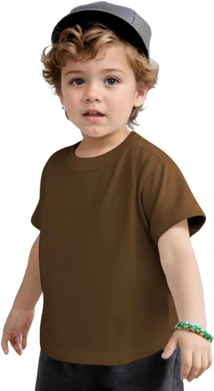 تی‌شرت آستین کوتاه نخی یقه گرد ساده پسرانه و دخترانه COUVER