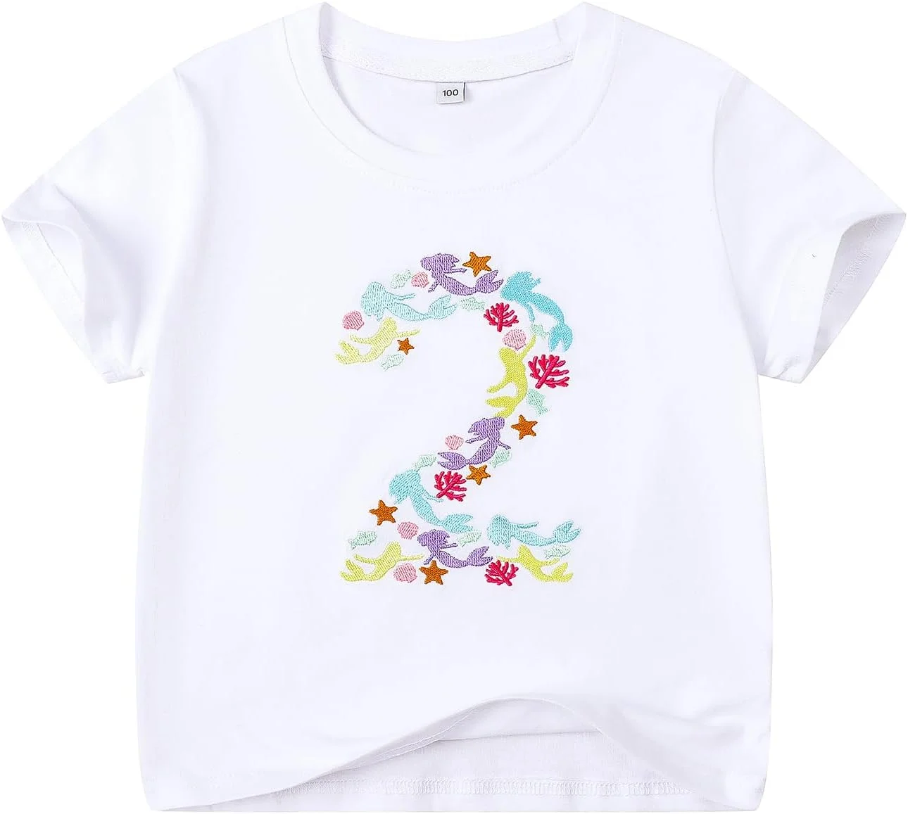 تی شرت گلدوزی شده تولد دخترانه مناسب نوزاد و کودک ۲ و ۳ ساله - لباس آستین کوتاه