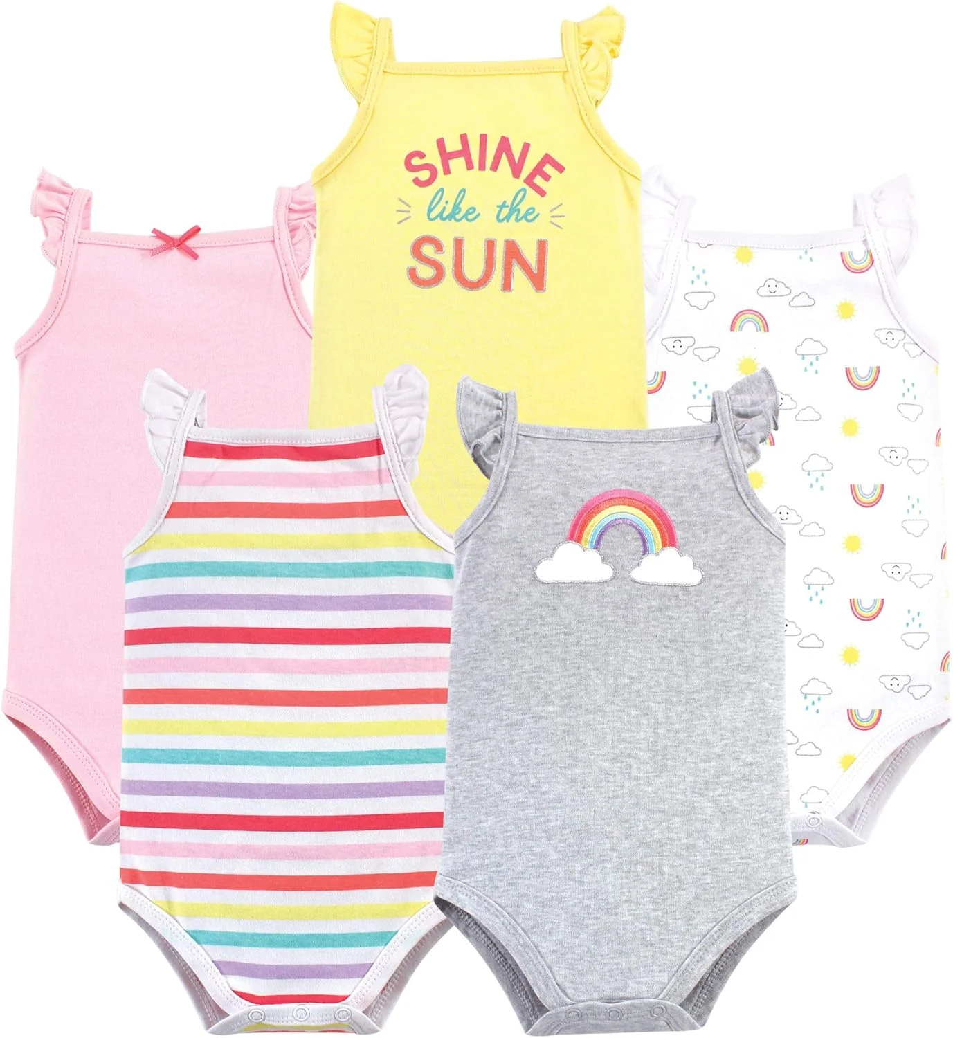 ست زیرپوش آستین حلقه ای نوزادی هادسون بیبی، مناسب دختران و پسران