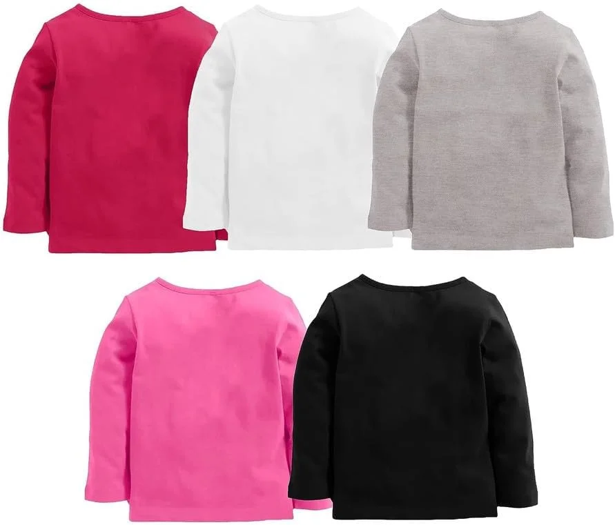 تی‌شرت آستین بلند نخی دخترانه | آستین بلند معمولی | لباس بالاتنه چاپی دخترانه | تی‌شرت آغوشی کودکانه | لباس غیر رسمی دخترانه