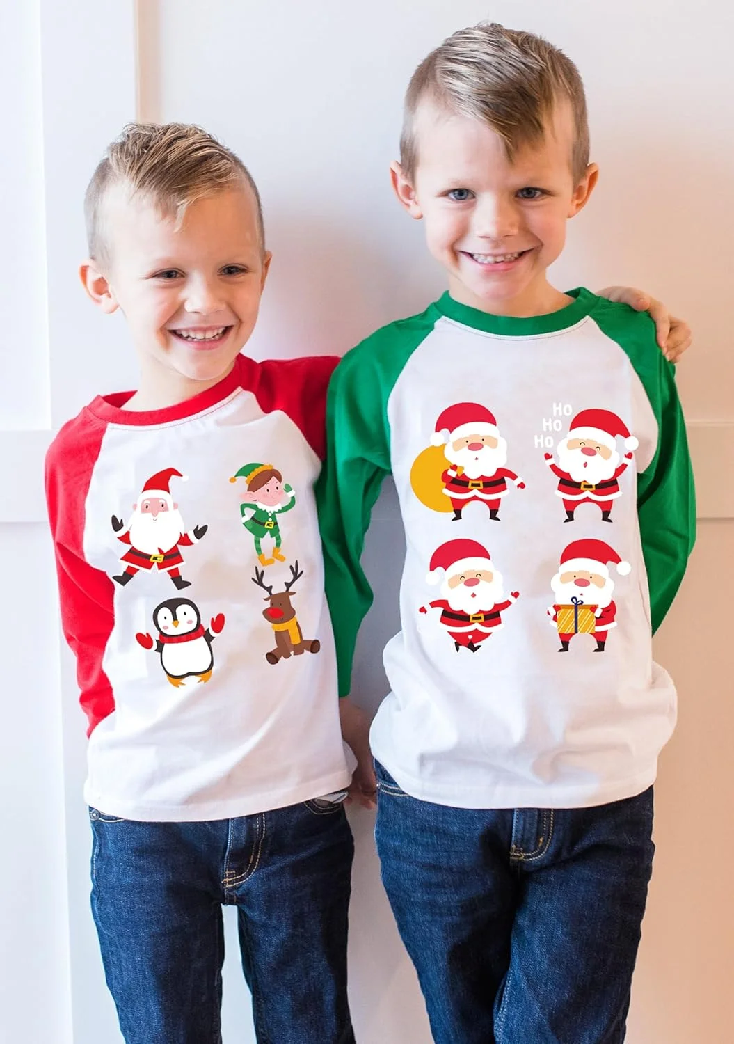 تی شرت کریسمس بچه گانه پسرانه دخترانه طرح گرافیکی درخت گوزن بابانوئل آستین بلند