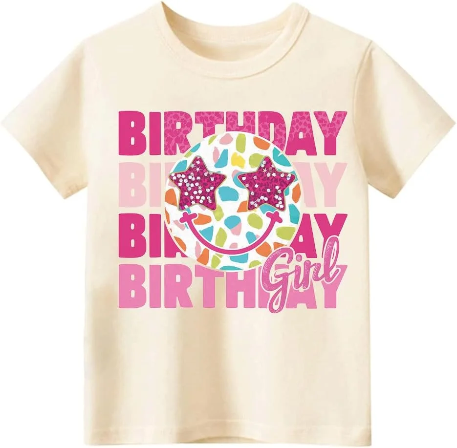 تی شرت تولد دخترانه - تی شرت تولدت مبارک برای نوزادان دختر - تی شرت نخی شاد برای کودکان