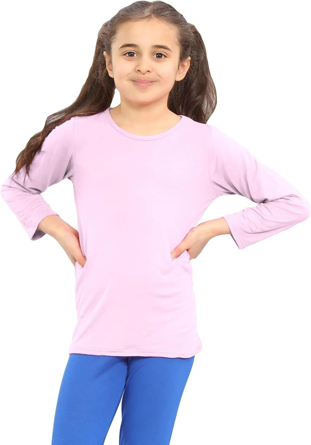 تی شرت های مدرسه بچه گانه - تی شرت آستین بلند ساده یقه گرد دخترانه و پسرانه - تی شرت های کشی و راحت برای بچه ها