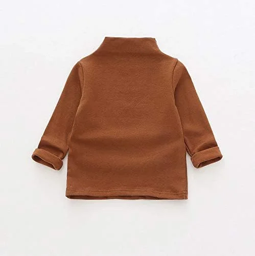 MODNTOGA تیشرت یقه اسکی آستین بلند دخترانه بچه گانه با رنگ ثابت