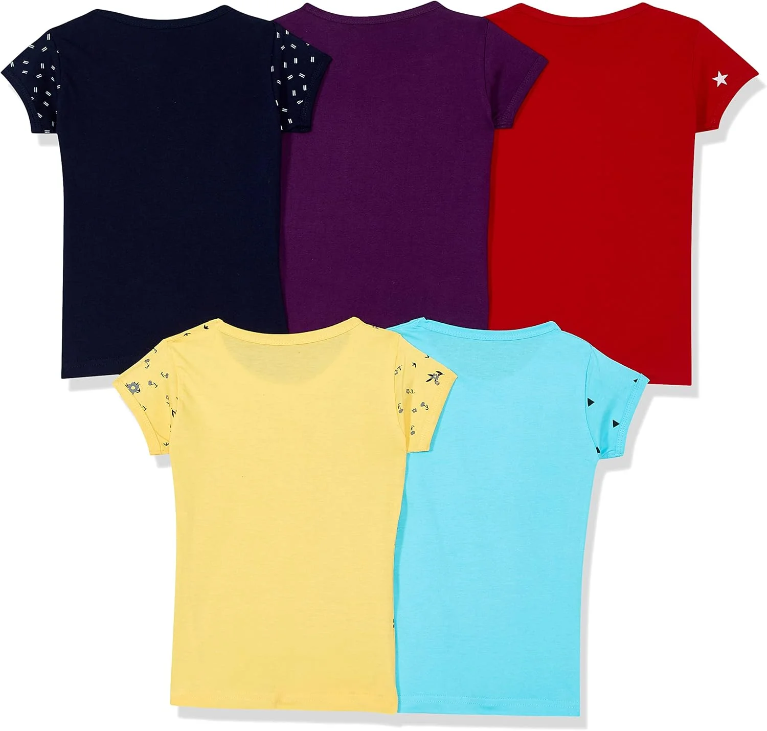 تی شرت دخترانه T2F با طرح چاپی سرتاسری و برش معمولی