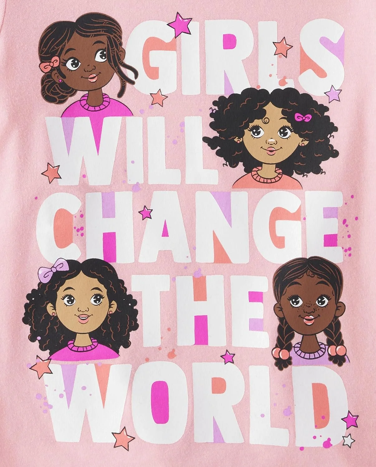 تی شرت آستین کوتاه گرافیکی دخترانه The Children's Place (بسته 2 عددی)