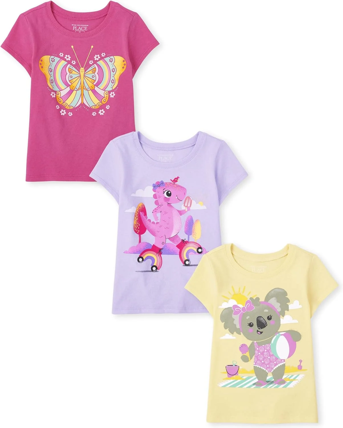 تی شرت سه عددی گرافیکی دخترانه کودک و نوپا