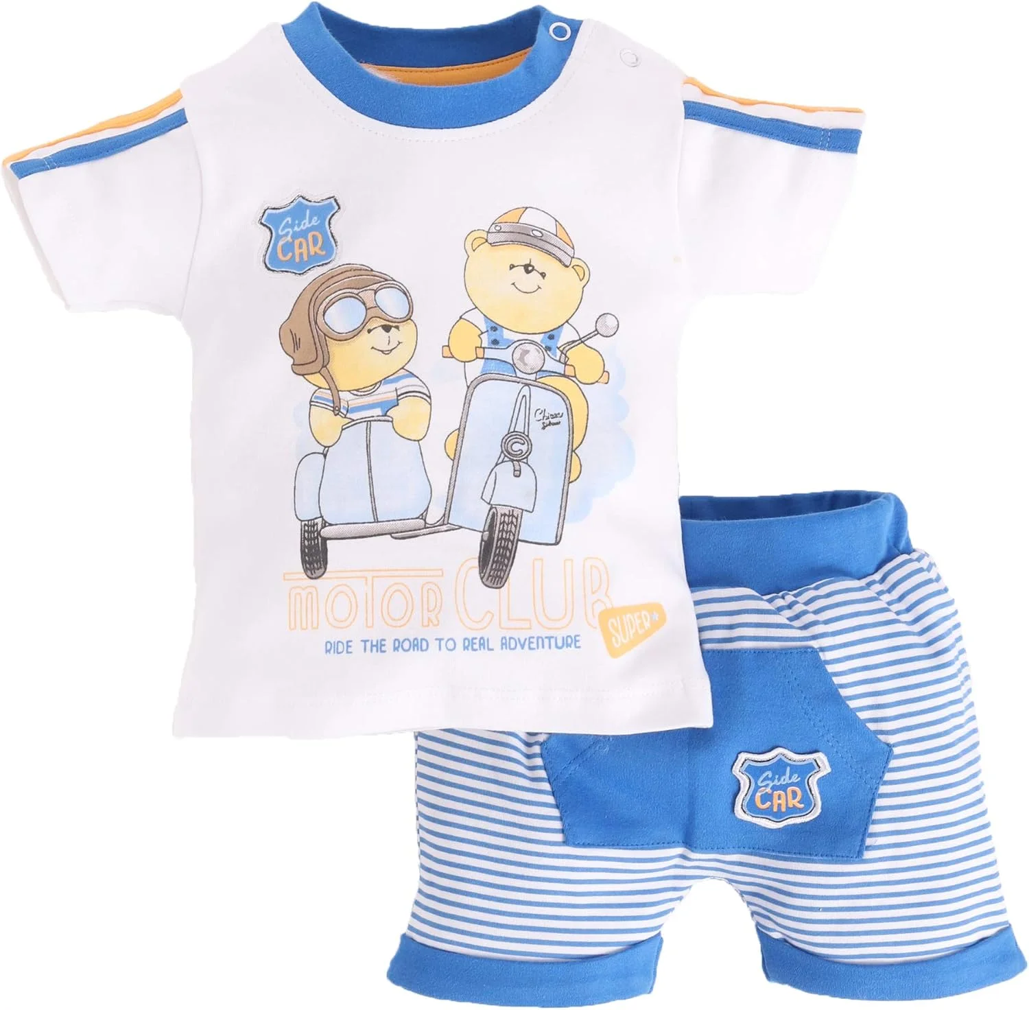 تی شرت نخی آستین کوتاه با شلوارک دخترانه (سلطنتی)