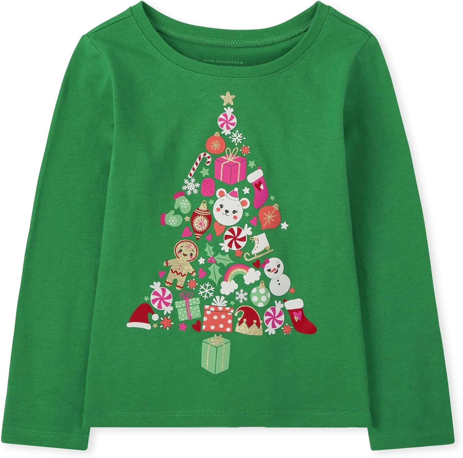 تی شرت آستین بلند گرافیکی دخترانه The Children's Place (بسته 1 عددی)