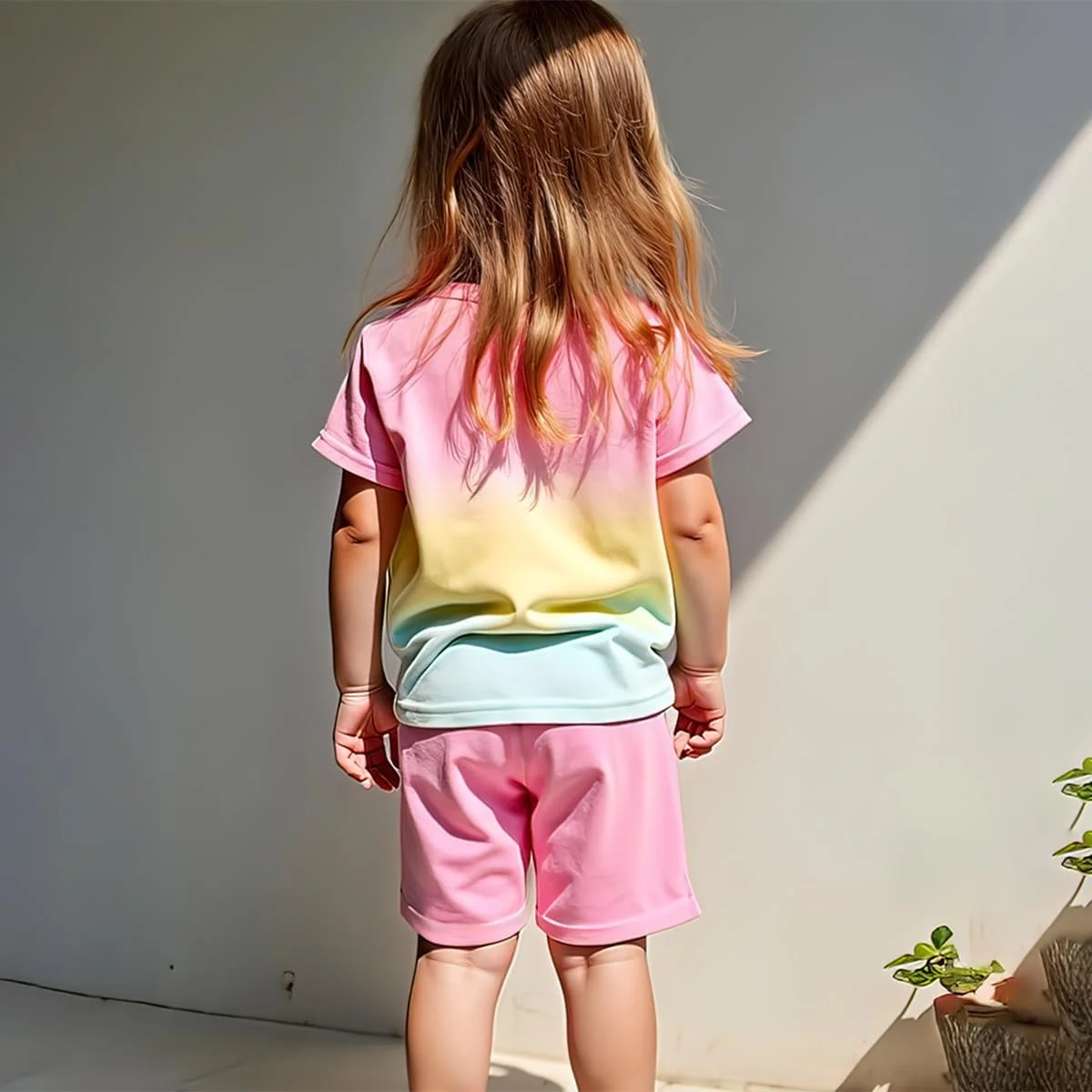 ست تی شرت و شورت دخترانه با طرح پروانه، سایز 4 تا 8 سال، لباس تابستانی دخترانه، لباس، ست عید دخترانه