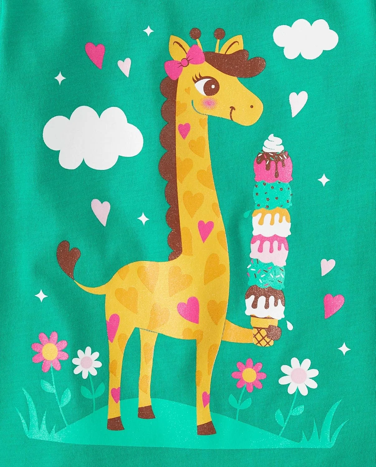 تی شرت های آستین کوتاه گرافیکی حیوانات The Children's Place برای نوزادان و کودکان نوپا، بسته های چندتایی