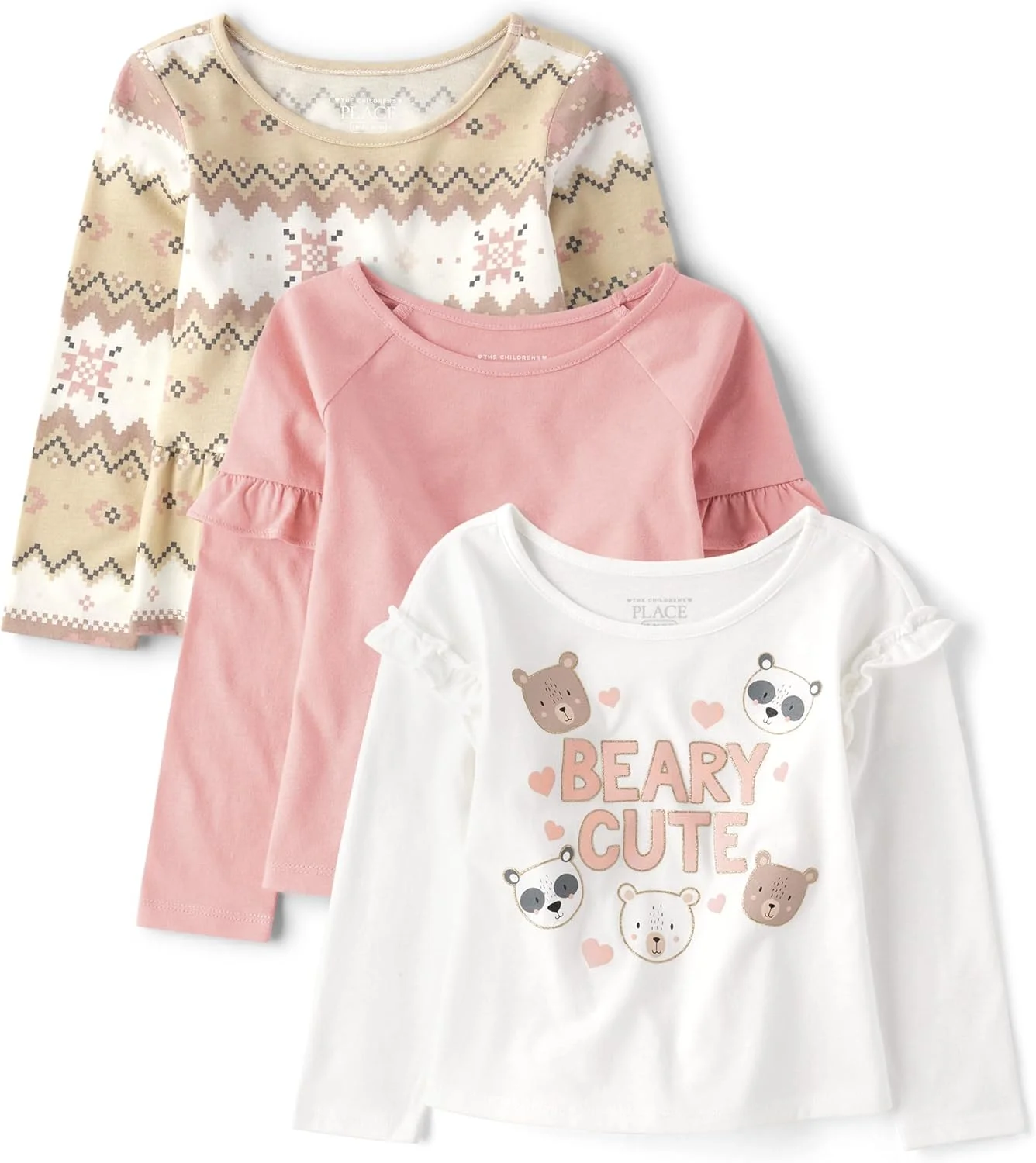 تی شرت آستین بلند پایه ای دخترانه The Children's Place