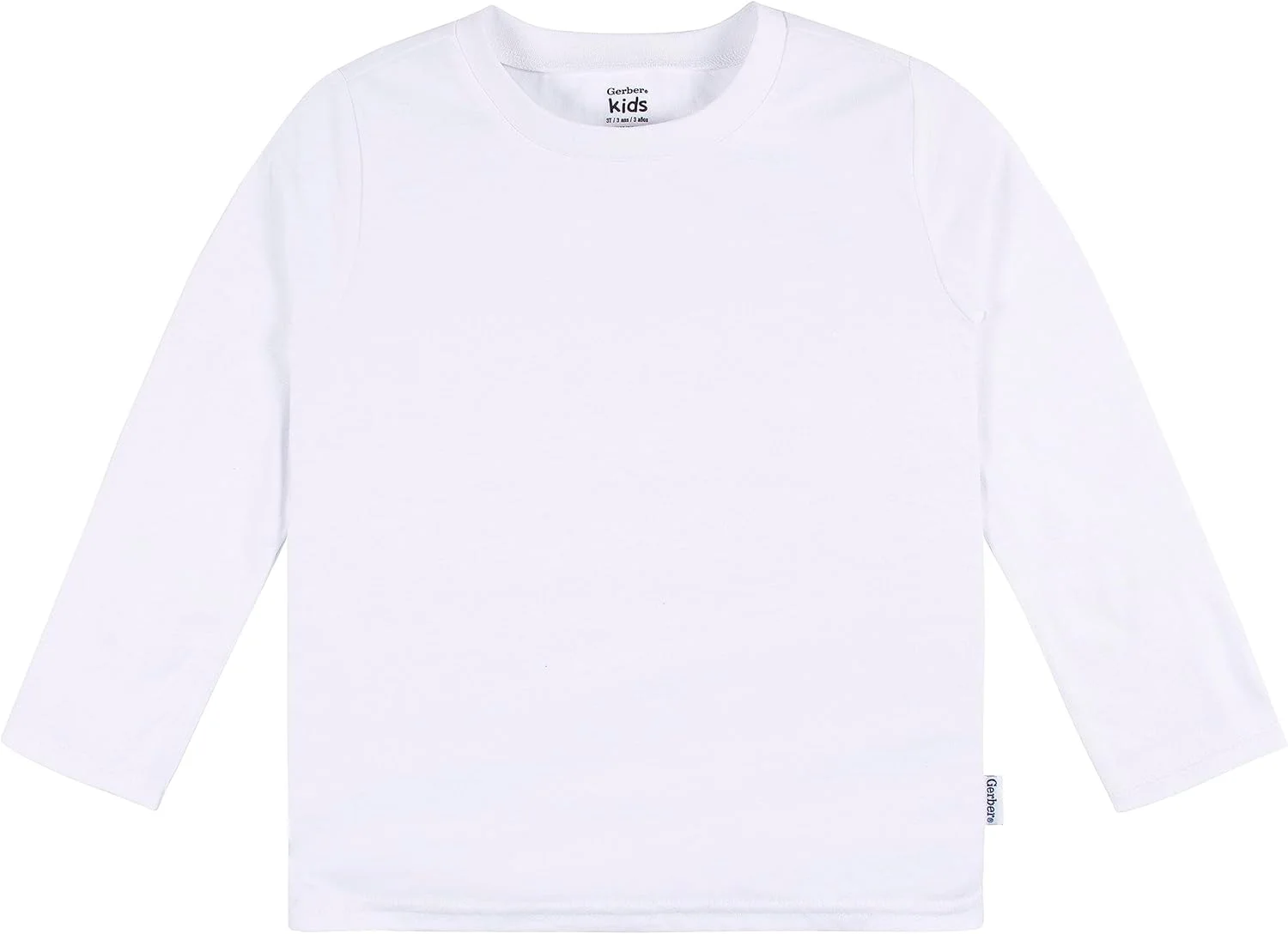 تی شرت آستین بلند ساده نوزادی و نوپای Gerber، بسته 5 عددی، جنس تریکو 160 گرمی