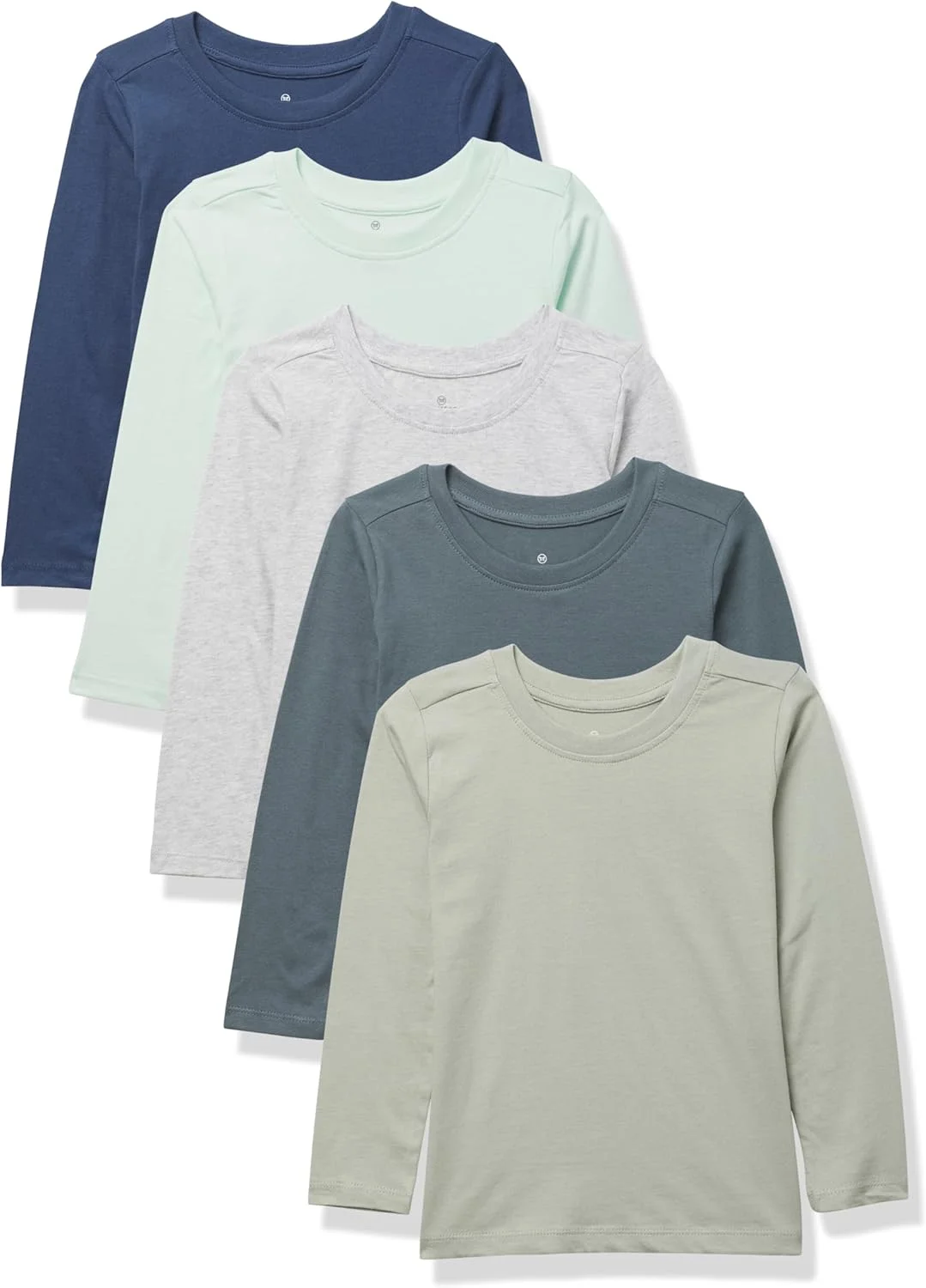 بسته 5 عددی تی شرت آستین بلند پنبه ارگانیک دخترانه کودک