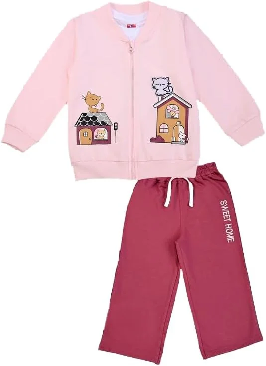 ست ژاکت، تیشرت و شلوار دخترانه