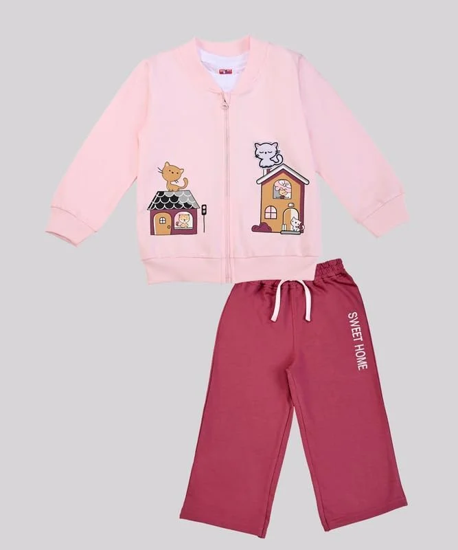 ست ژاکت، تیشرت و شلوار دخترانه