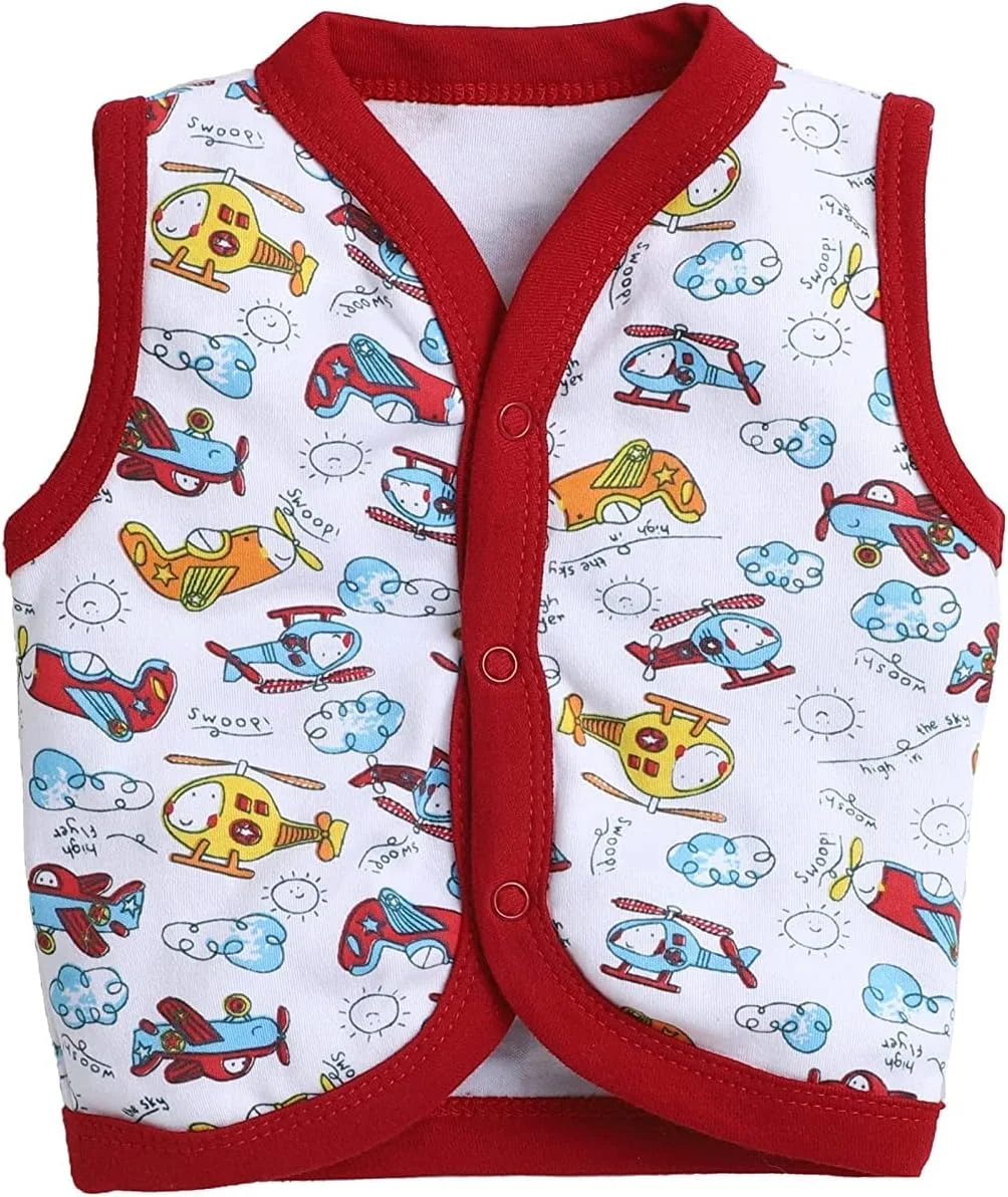 تی‌شرت و زیرپوش نخی آستین حلقه ای جلو باز نوزادی (بسته 4 عددی) (9-12 ماه)