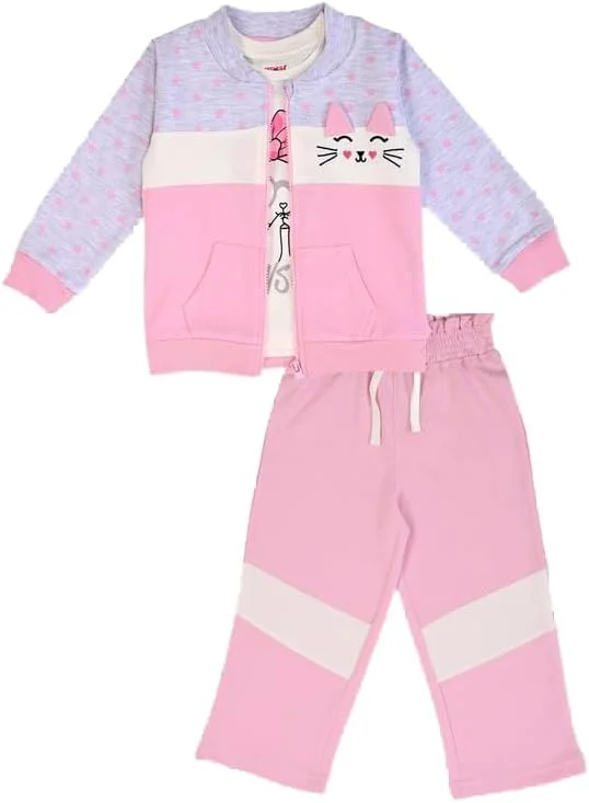 ست ژاکت، تیشرت و شلوار دخترانه نوزادی