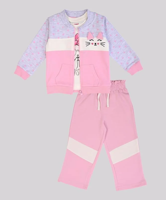 ست ژاکت، تیشرت و شلوار دخترانه نوزادی