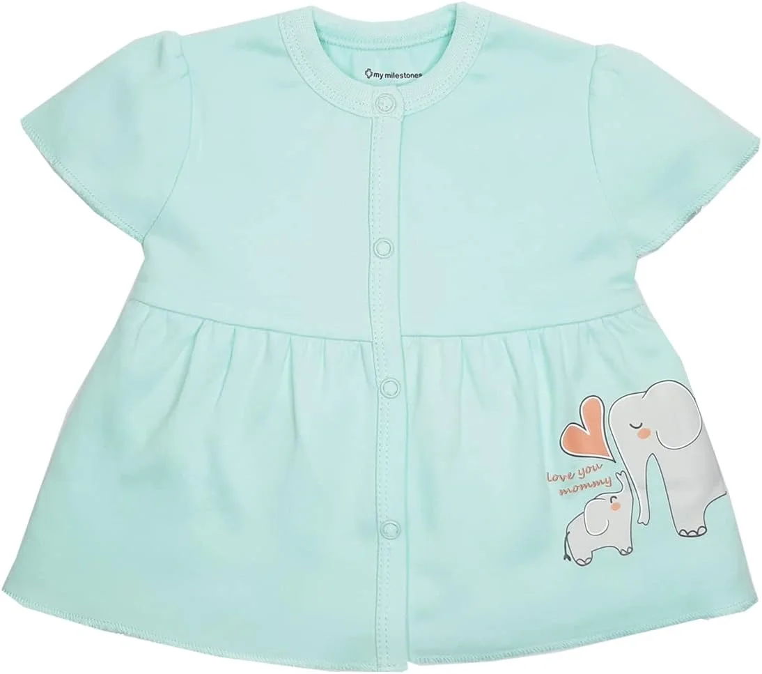 تی‌شرت/تاپ آستین کوتاه دخترانه، 100% پنبه، مدل معمولی - بسته‌ی 2 عددی