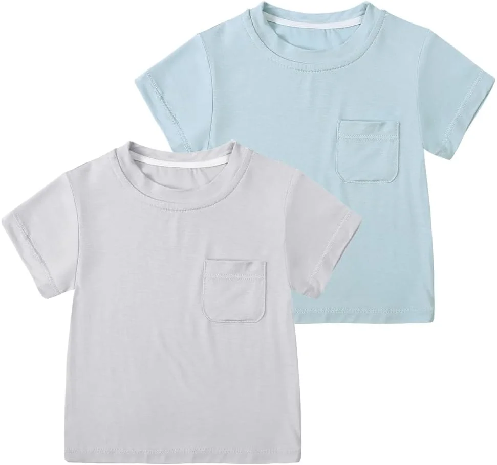 ست 2 عددی تی‌شرت و شلوار نخی بامبو بچگانه، مناسب پسران و دختران، آستین کوتاه، یقه گرد