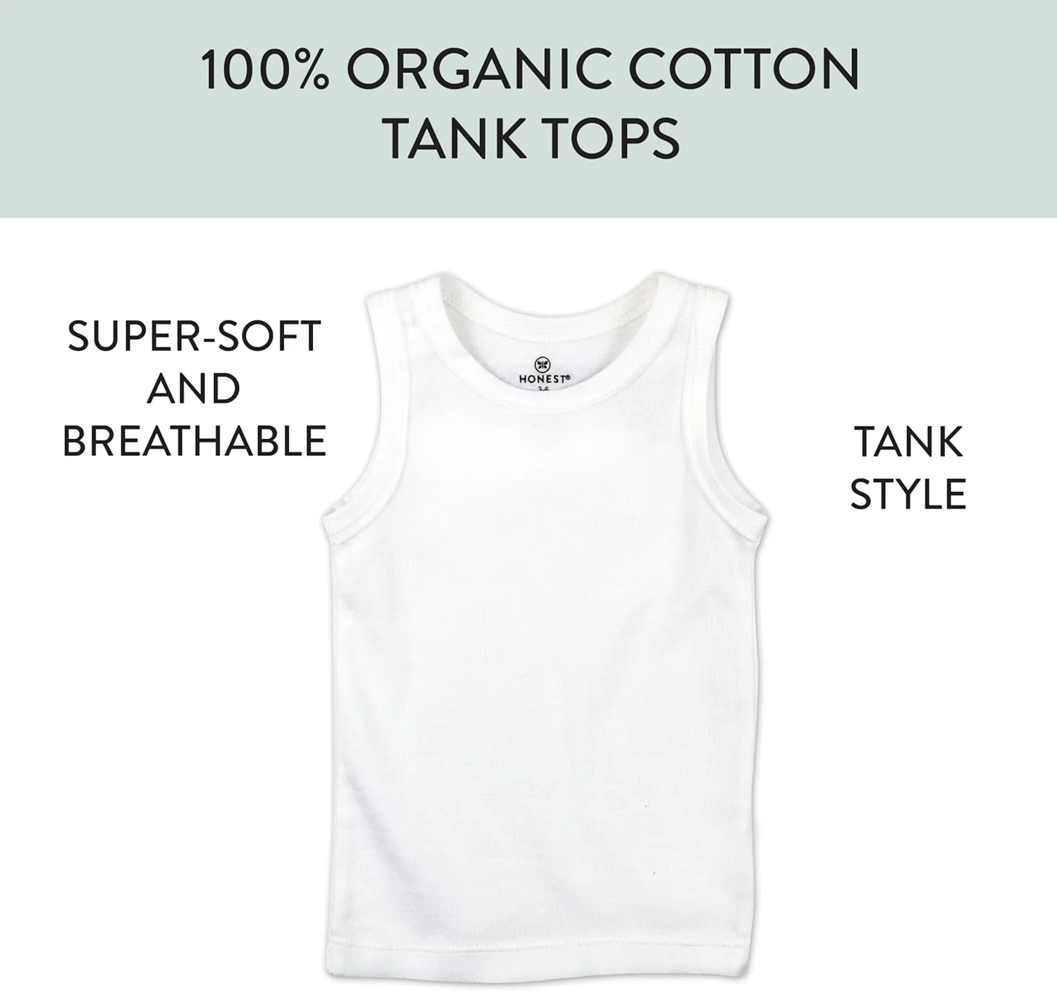 تی‌شرت رکابی نوزادی پسرانه HonestBaby، بسته‌های چندتایی، تاپ رکابی نوزاد و کودک نوپا